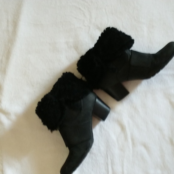 Born Amaze Heeled Leather Shearling Boots - Picture 2 of 6